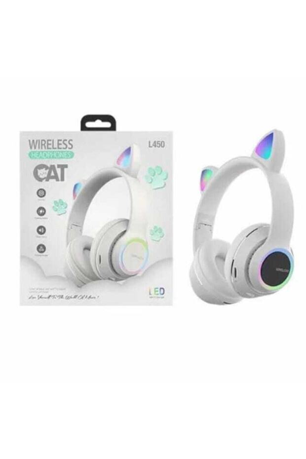 Kablosuz Bluetooth 5.0 Kedi Kulaklık Katlanabilir Kulak Üstü Kulaklık Aux Ve Sd Kart Giriş - 5