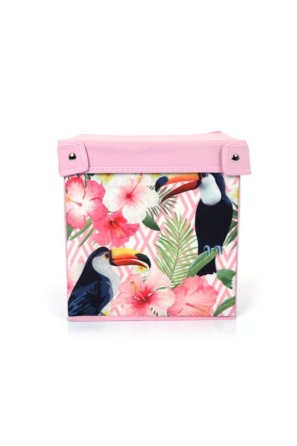 Saklama Kutusu Kapaklı Kuş Ve Bahar Desen Kumaş 28x28x28cm 21 Litre - 3