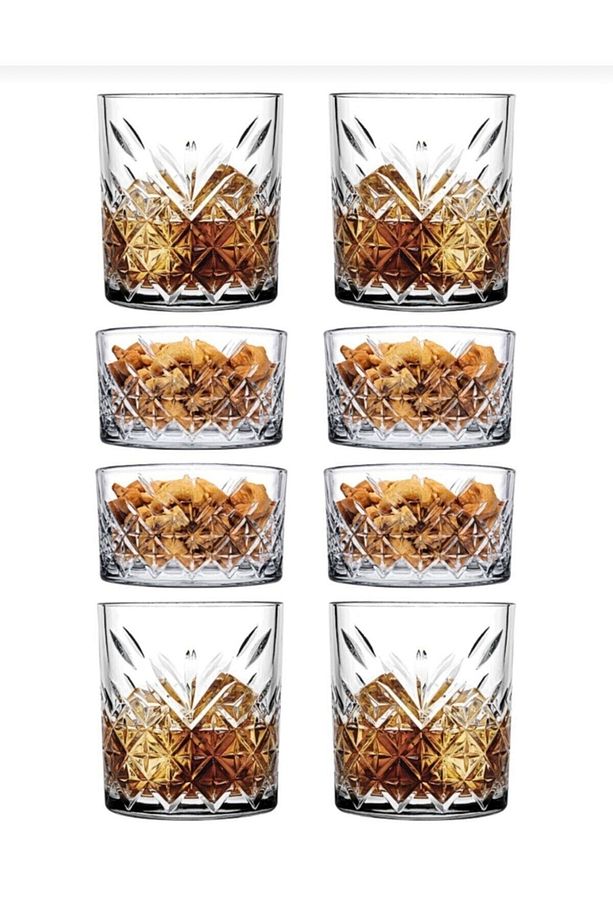 8 Parça Tımeless Viski Keyfi Seti - 4 Viski Bardağı + 4 Çerezlik Kase - 1