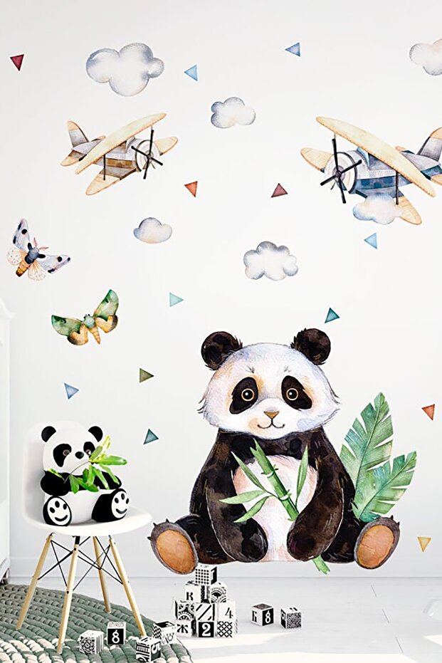 Panda And Playmates Themed Kids Room Wall Sticker Set