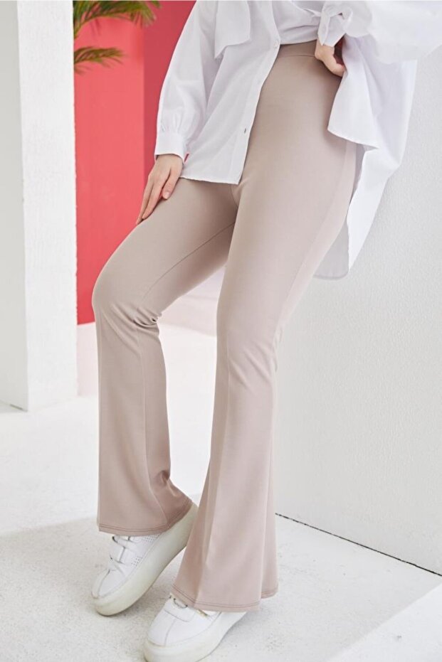206 Stoffhose mit spanischen Beinen, Nerz - 2