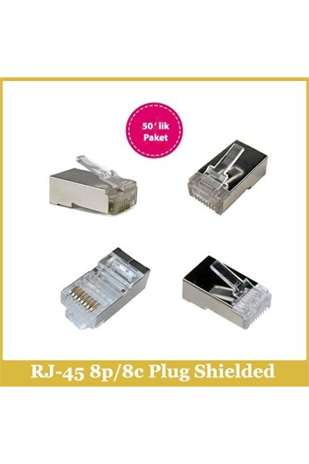 Ti-Mesh Rj-45 8P/8C Plug Shielded 50Pcs