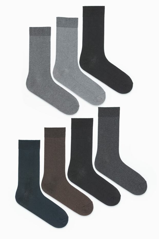 7-Piece Cotton Casual Classic Men's Socks