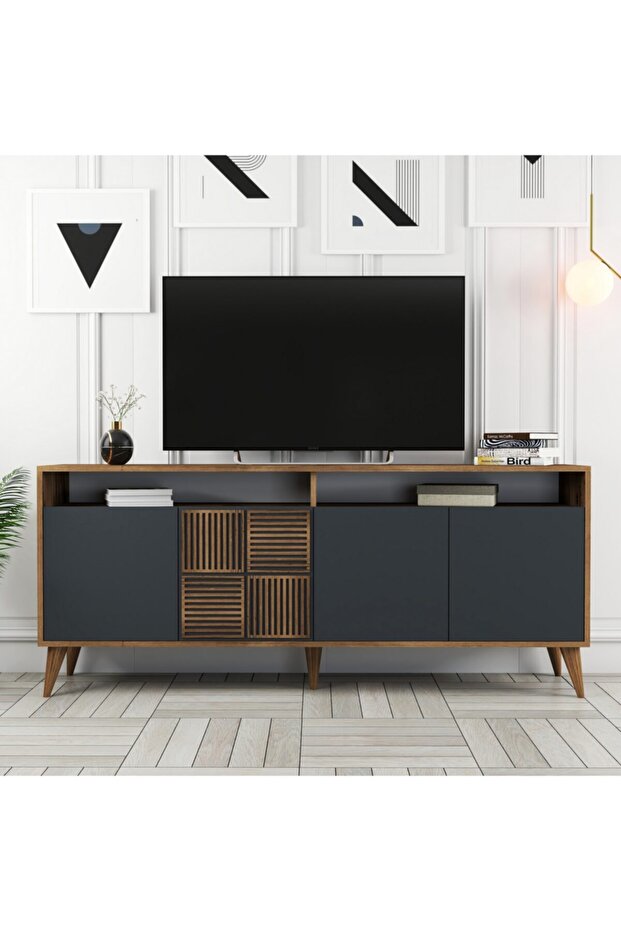 Milan Konsol Ceviz Antrasit - 5