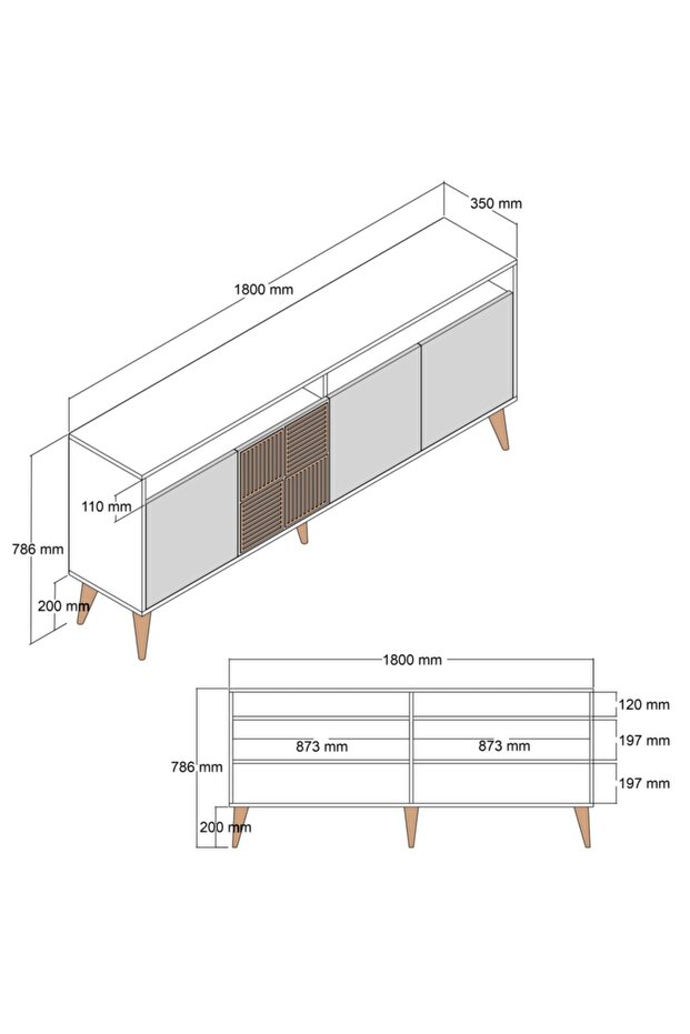 Milan Konsol Ceviz Antrasit - 6