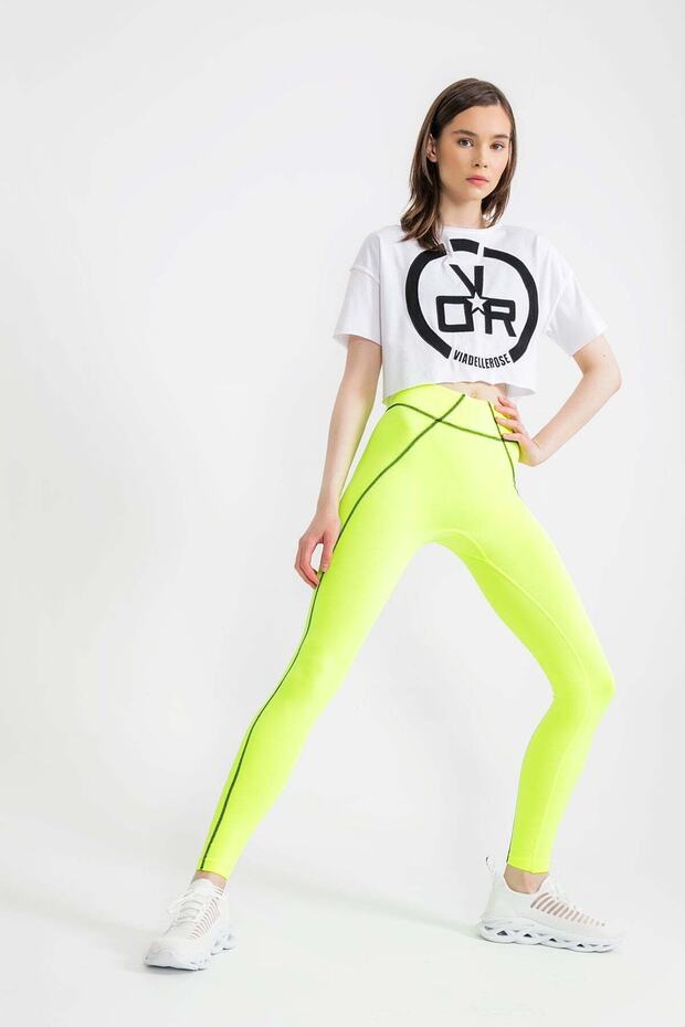 Sarı Neon Tayt 9387
