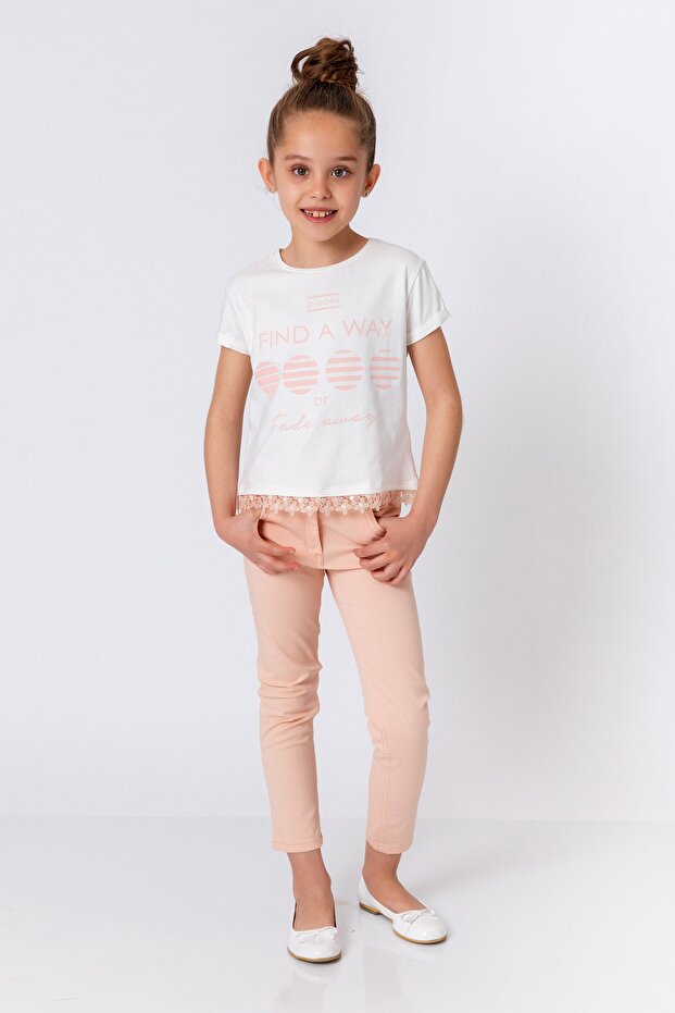 Devojčice, salmon pantalone - 3