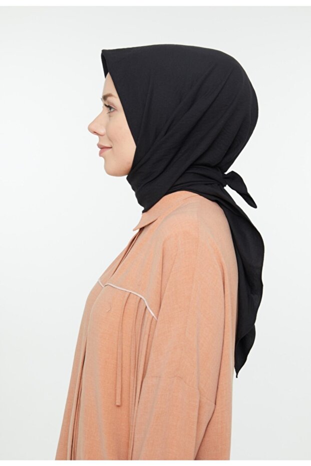 Women's Black Cotton Cazz Square Scarf I-13221