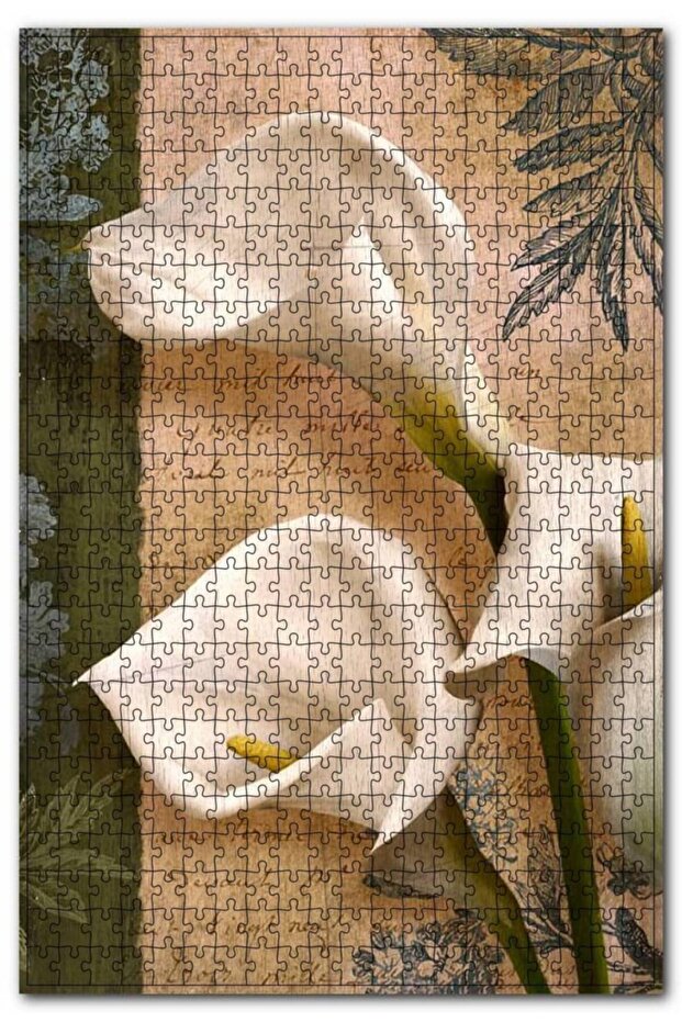 Letter White Flower Illustrated 255 Piece Puzzle Jigsaw Puzzle Mdf (wood)