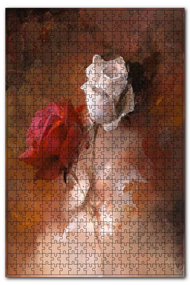 Red And White Roses Watercolor Effect 120 Piece Puzzle Jigsaw Puzzle Mdf (wood)