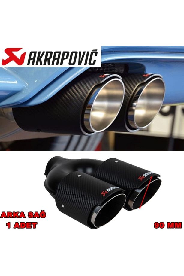 Akrapoviç Karbon Krom Egzoz Ucu Çift Çıkışlı 90mm Arka Sağ 1 Adet -- Mayuk Dizayn -- - 1