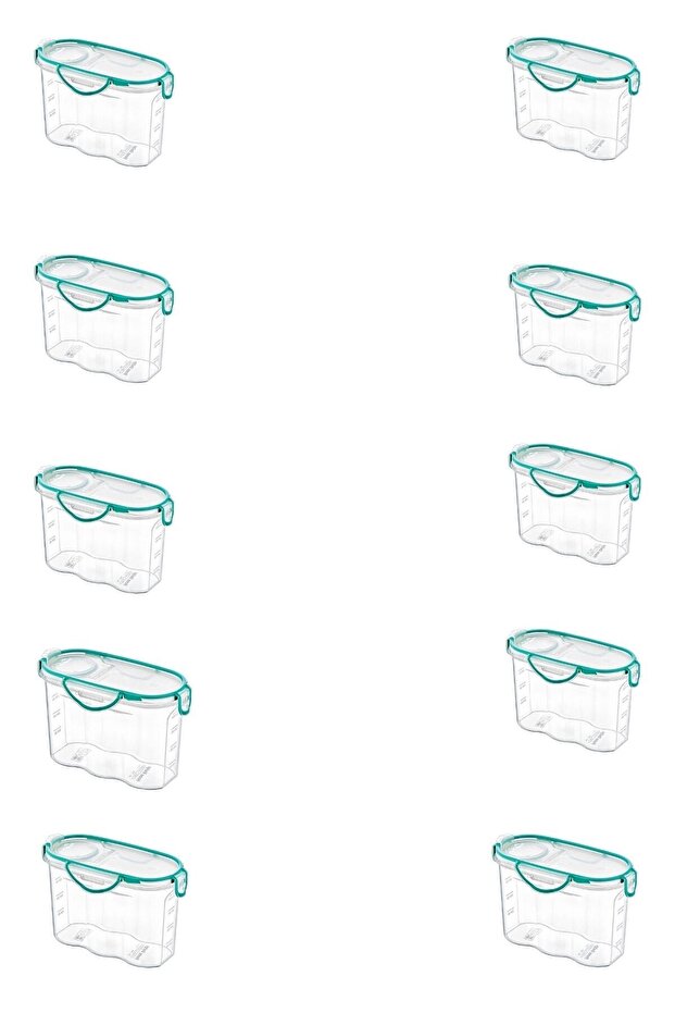 ® 10 Pieces Air, Water and Liquid Proof 1.2 Liter Food Storage Container with Lockable Lid and Gasket - SA580