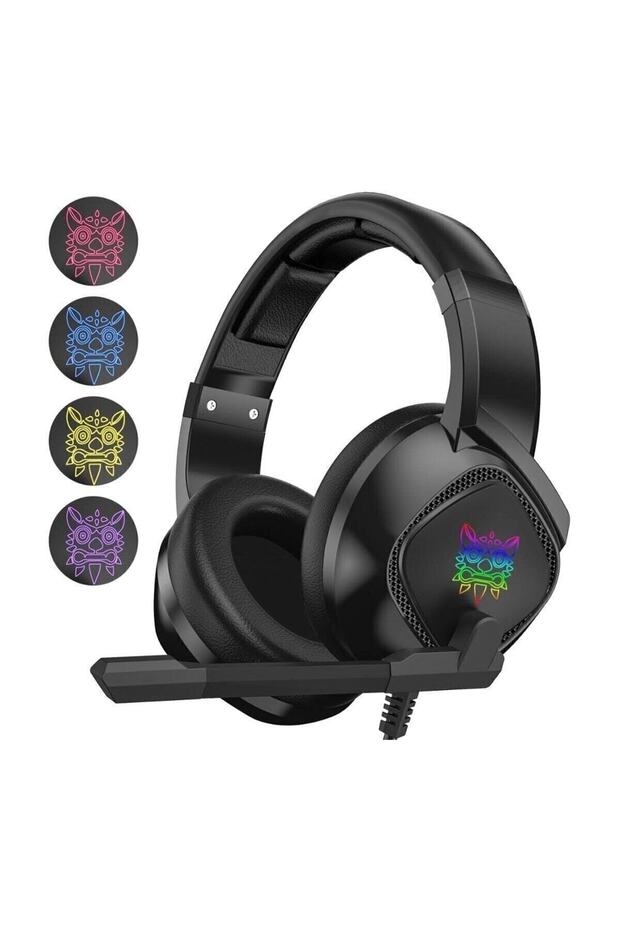 Profesyonel Oyuncu Kulaklığı Gaming Kulaklık Siyah Renkli Led Pc Ps4 Xbox Uyumlu - 4