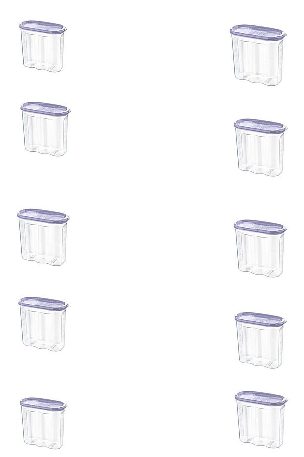 ® 10 Adet 2 Kapaklı Ölçekli Erzak Kuru Gıda Saklama Kutusu Kabı - 1,7 Litre - Sa935 - 1