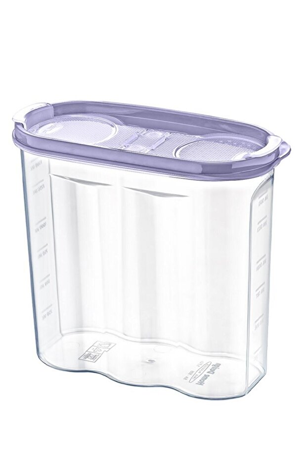 ® 8 Adet 2 Kapaklı Ölçekli Erzak Kuru Gıda Saklama Kutusu Kabı - 1,7 Litre - Sa935 - 4
