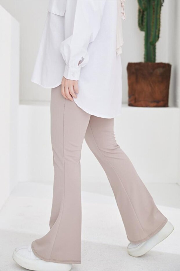 206 Stoffhose mit spanischen Beinen, Nerz - 3