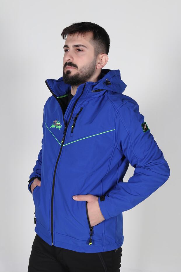 Erkek Mavi 2001 Model Softshell Ceket - 1