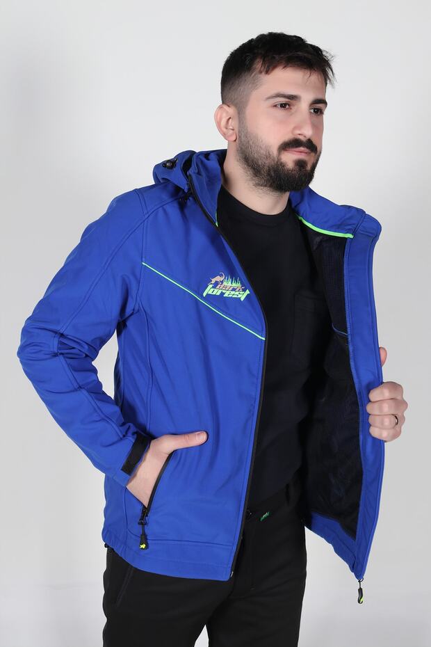 Erkek Mavi 2001 Model Softshell Ceket - 4