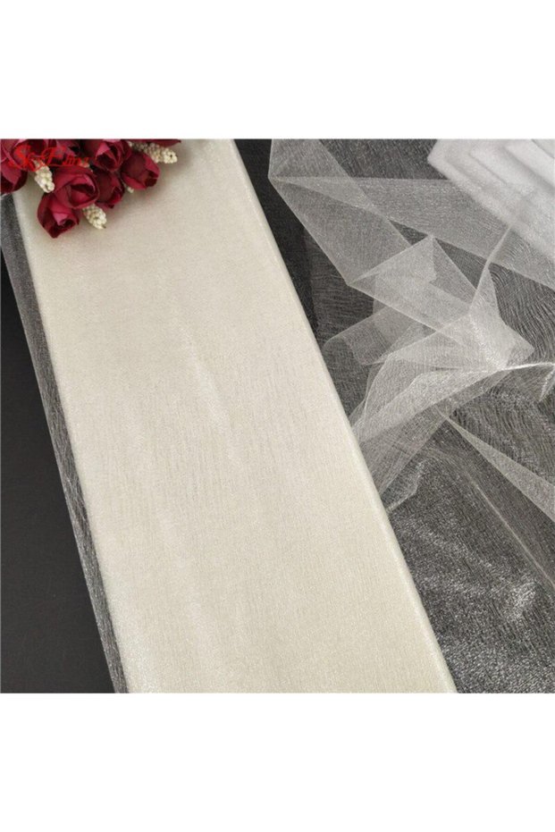 Off-White Colored 50 Meter Ball Crystal Tulle Fabric Width 3 Meters Engagement Bundle Tulle Suitcase Room Door Decoration