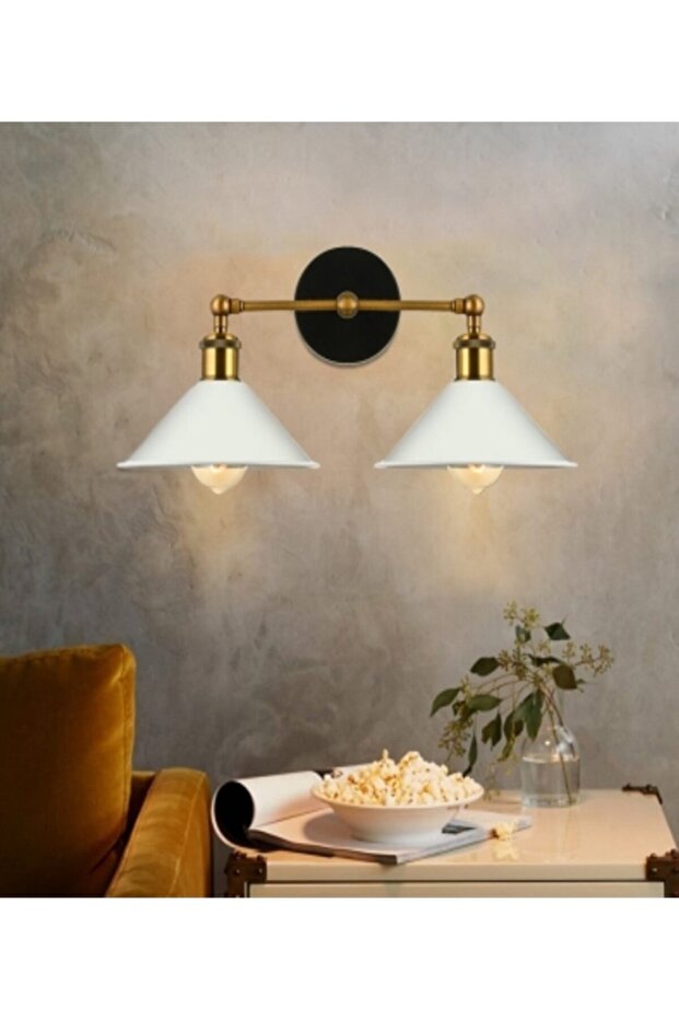 Retro Double Metal Sconce Hat Diameter: 22 cm