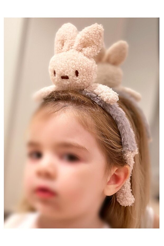 Cute Large Plush Fluffy Furry Footed Rabbit Adult Children's Crown Costume Crown Grey