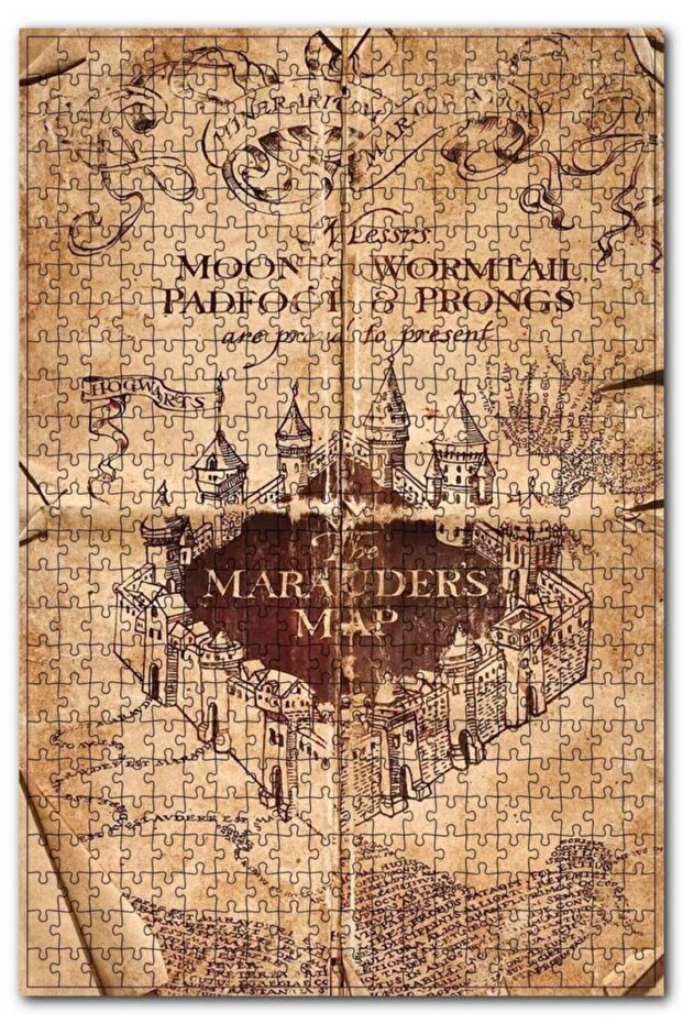 لعبة ألغاز الصور المقطوعة من Marauders Map مكونة من 255 قطعة MDF (خشب)