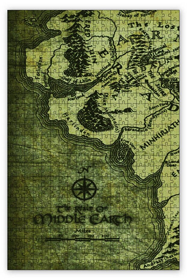 Lord of the Rings Map 1000 Piece Puzzle Jigsaw Puzzle Mdf (wood)