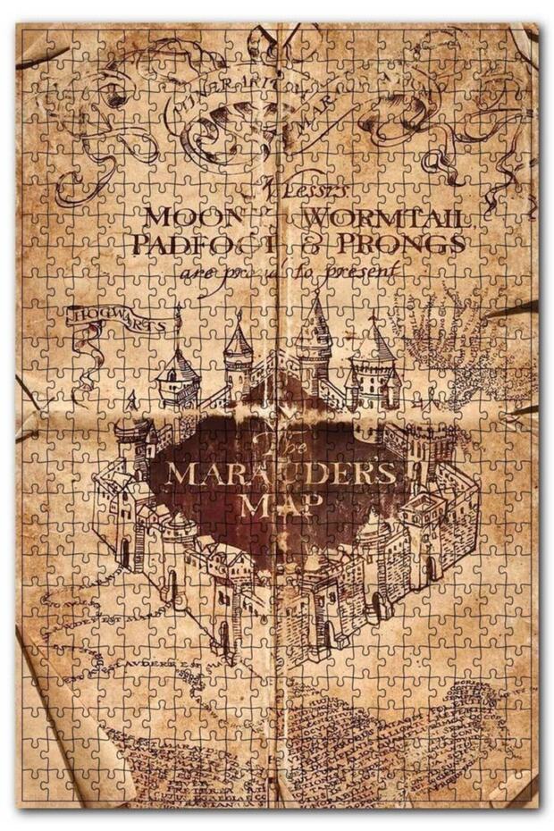 لعبة ألغاز الصور المقطوعة من Marauders Map مكونة من 500 قطعة MDF (خشب)