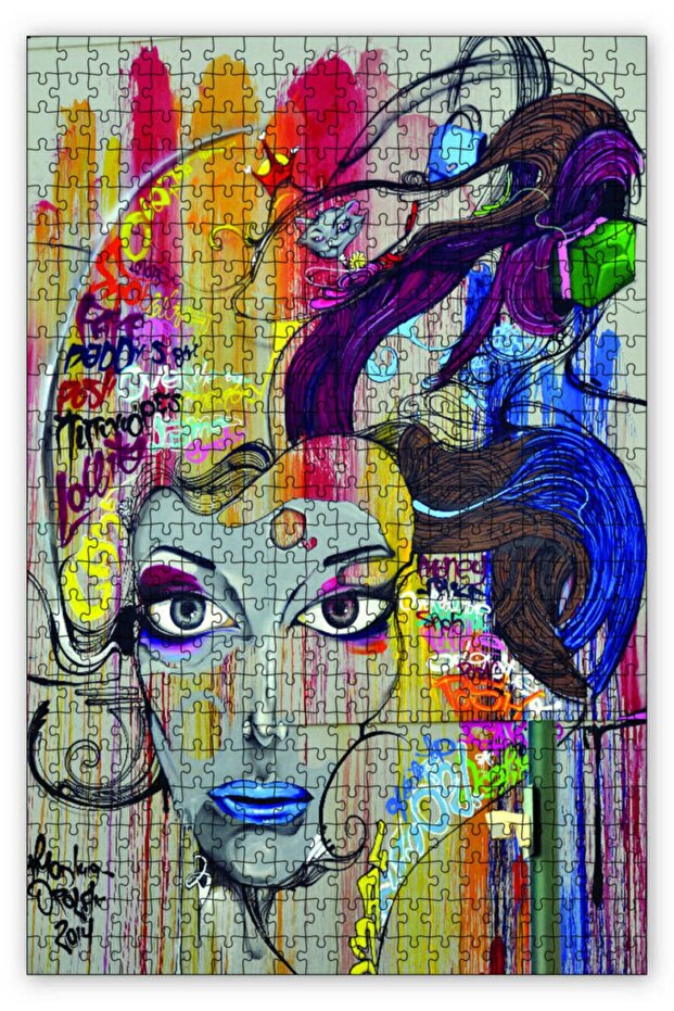 Women's Face Graffiti 120 Piece Puzzle Jigsaw Puzzle Mdf (wood)