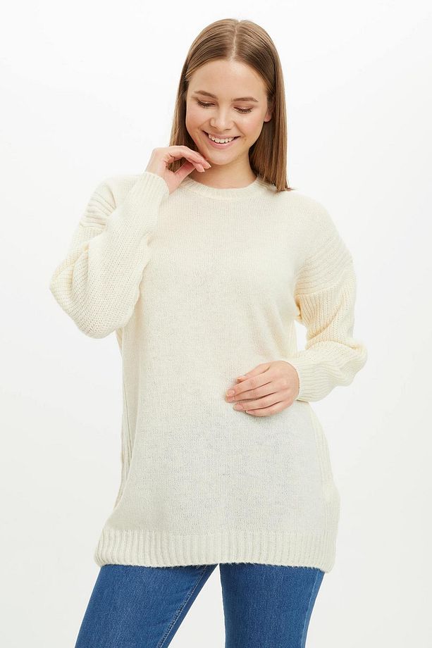 Uzun Kollu Regular Fit Triko Tunik - 1