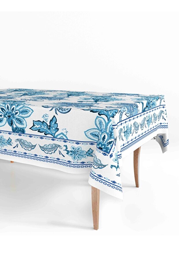 مفرش طاولة أبيض مستطيل - 230 × 150 سم - 1