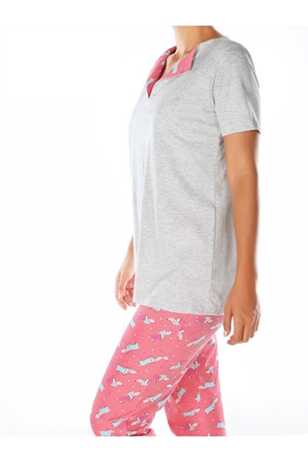 Ženski sivi pluto pidžama set - 3