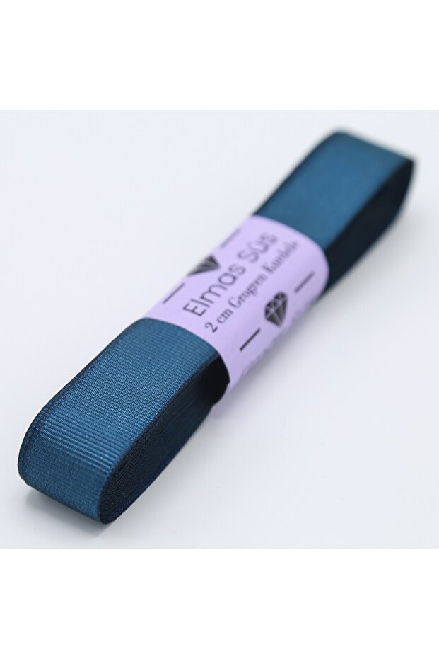 شريط Grosgrain باللون الأزرق الداكن 2 سم 10 م