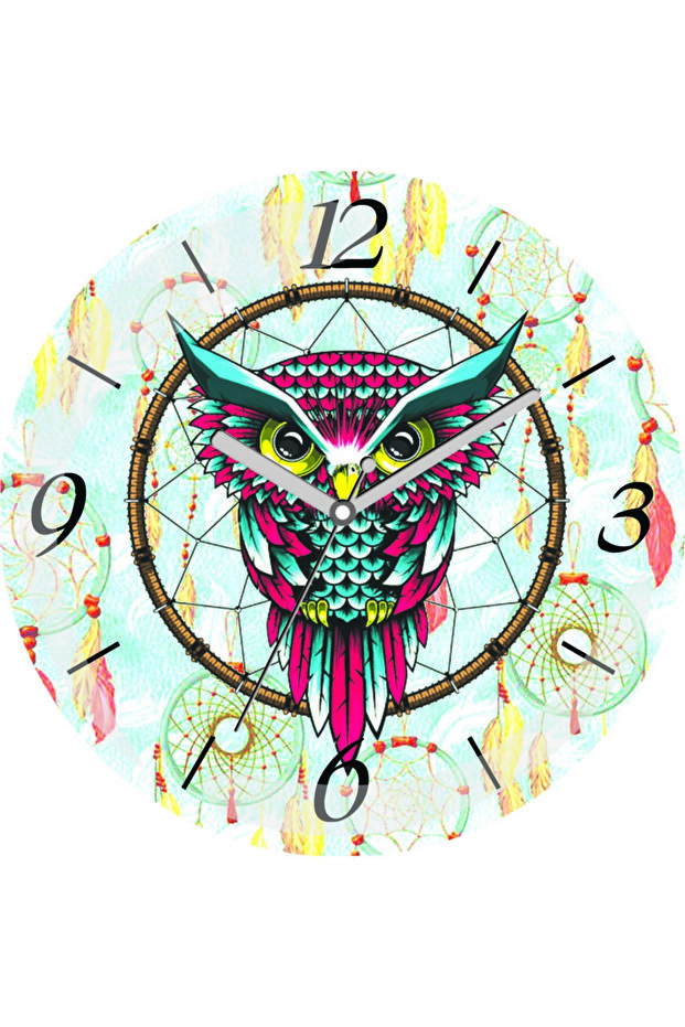 ساعة حائط من الزجاج الحقيقي من Dream Catcher Silent Mite Curved