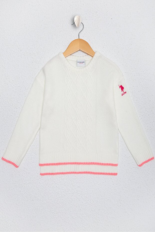 White Girl's Knitwear Sweater