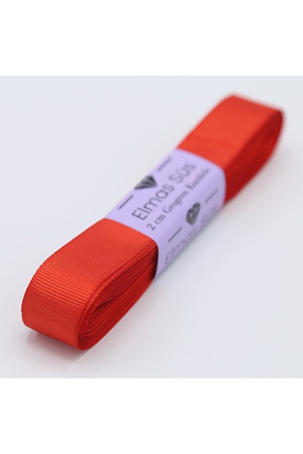 شريط grosgrain أحمر 2 سم 10 م