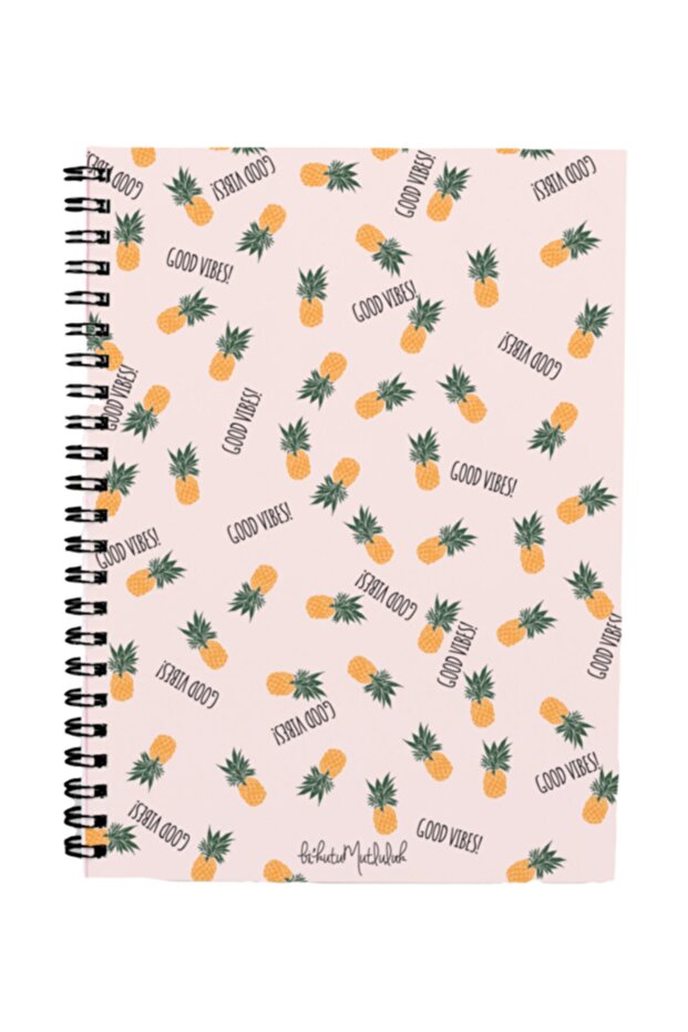 Gift - N056 A5 Design Spiral Notebook - Pineapple Good Vibes