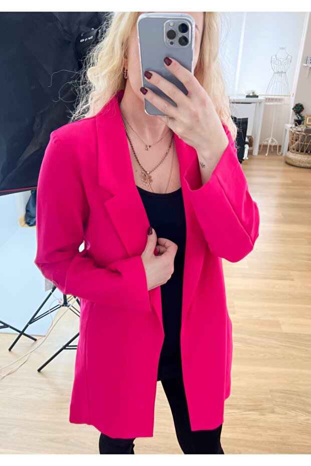 Fuşya Blazer Ceket - 5