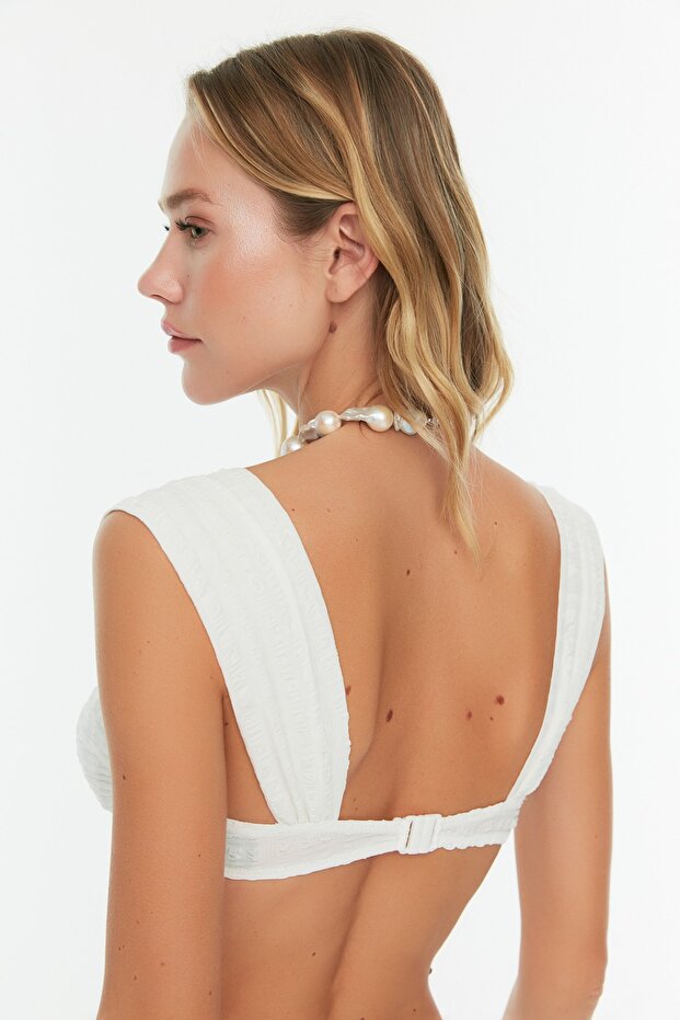 Ekru Balconette Kaplı Bikini Üstü TBESS21BU0161 - 8