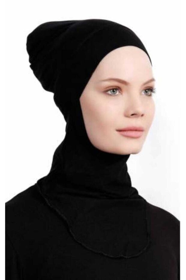 Neck Collar Bonnet Cotton Combed Black