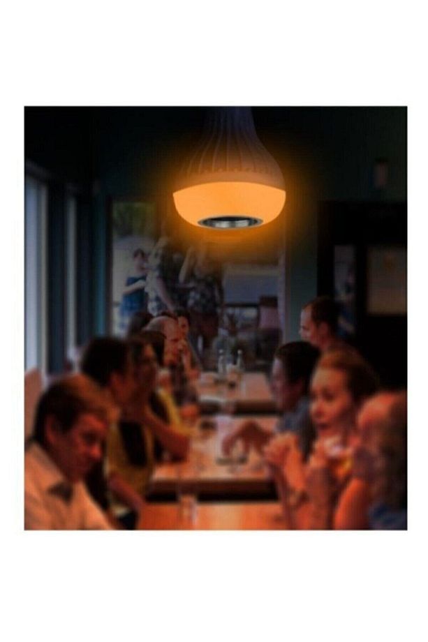 Gece Lambası Bluetooth Hoparlör Rgb Ledli Lamba Kumandalı Mp3 Çalar Ampul Renkli Ampul - 4