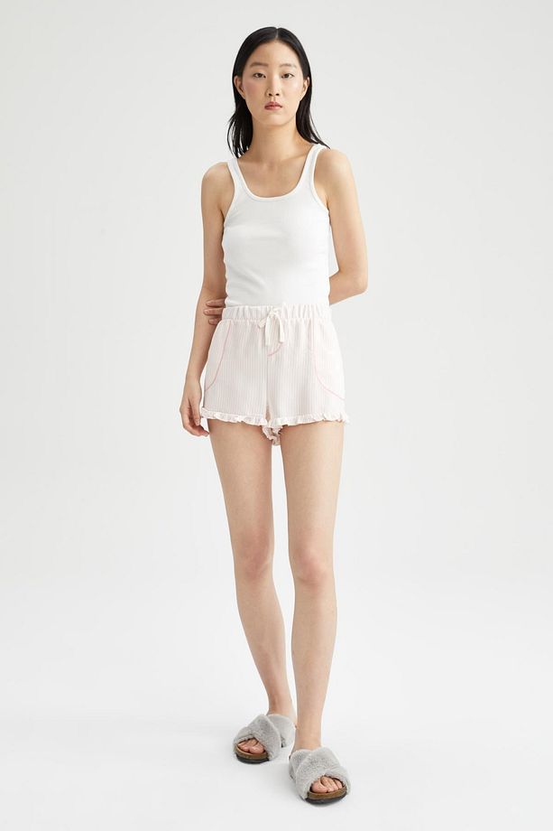 Fall In Love Regular Fit Çizgili Mini Şort Pijama Altı - 1