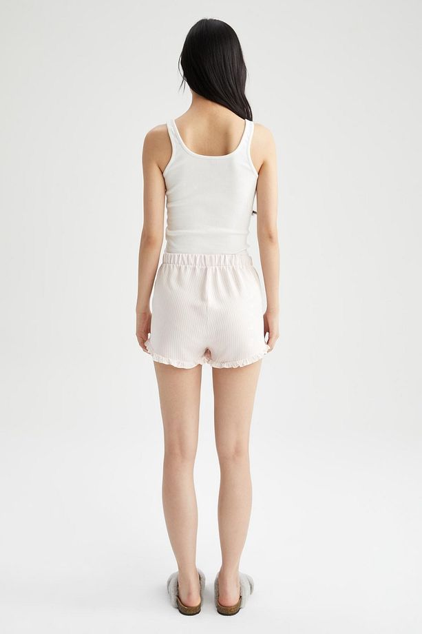 Fall In Love Regular Fit Çizgili Mini Şort Pijama Altı - 4