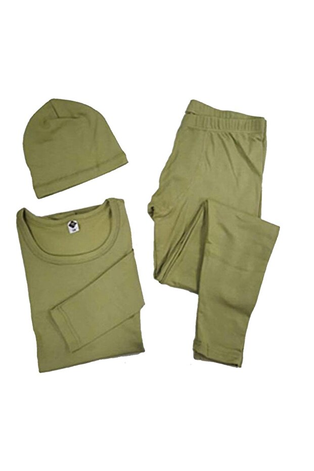 Military Thermal Underwear Suit Khaki Green (with Beanie Gift)