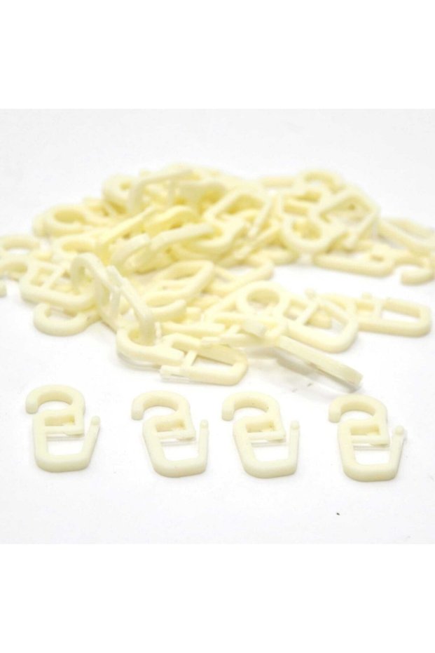 Rustic Curtain, Ring Clip, Cream Color - 100 Pieces