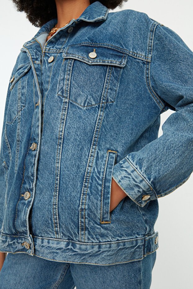 Mavi Oversize Trucker Denim Ceket TWOAW22CE0364 - 6