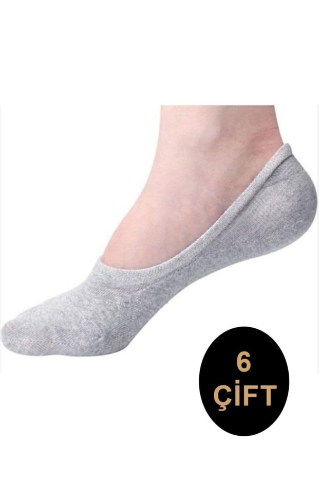 Unisex Cotton Gray Ballerina Socks 6 Pairs