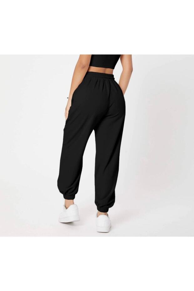 Siyah Düz Jogger - 3