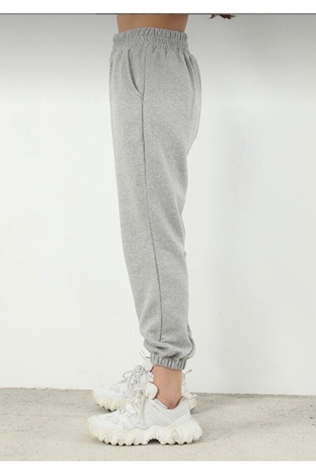 Graue, einfarbige Jogginghose - 3
