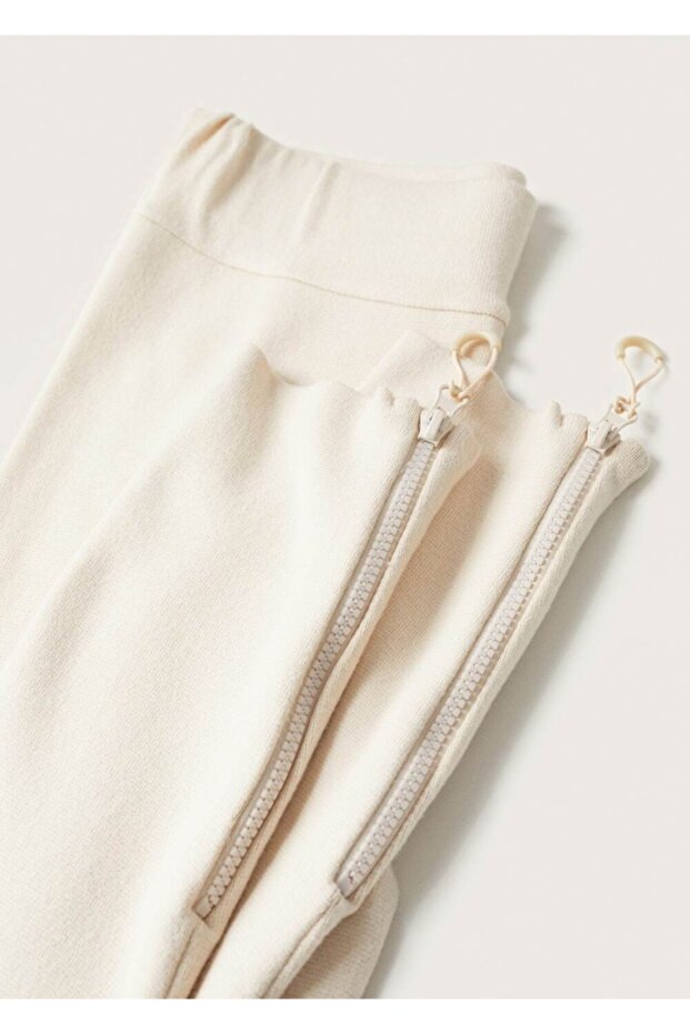 Fermuarlı Triko Pantolon - 8